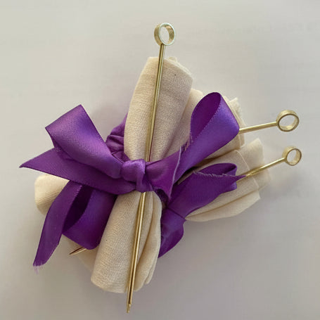 Eco-Friendly Reusable Muslin Tea Filters & Gold Steeping Stick