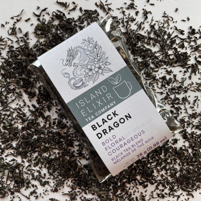Black Dragon black green tea jasmine 16tsp compostable bag
