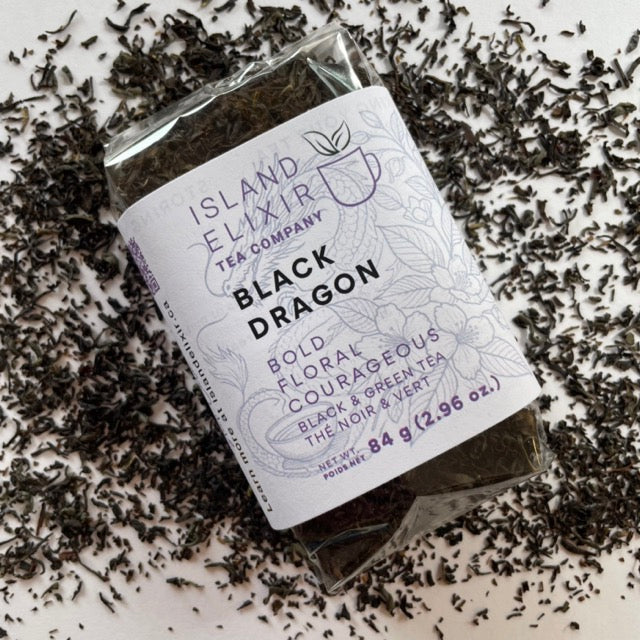 Black Dragon black green tea jasmine 48tsp compostable bag