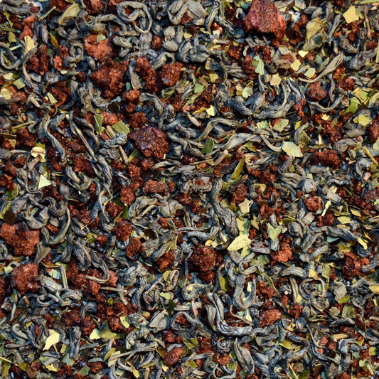 Cherry Grove loose left dried tea leaves mixed together