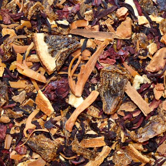 Curious Craniscus hibiscus tea dried close up herbal tea