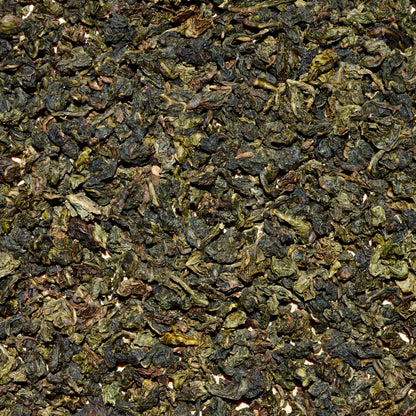 Golden Ember oolong tea dried tea leaves close up