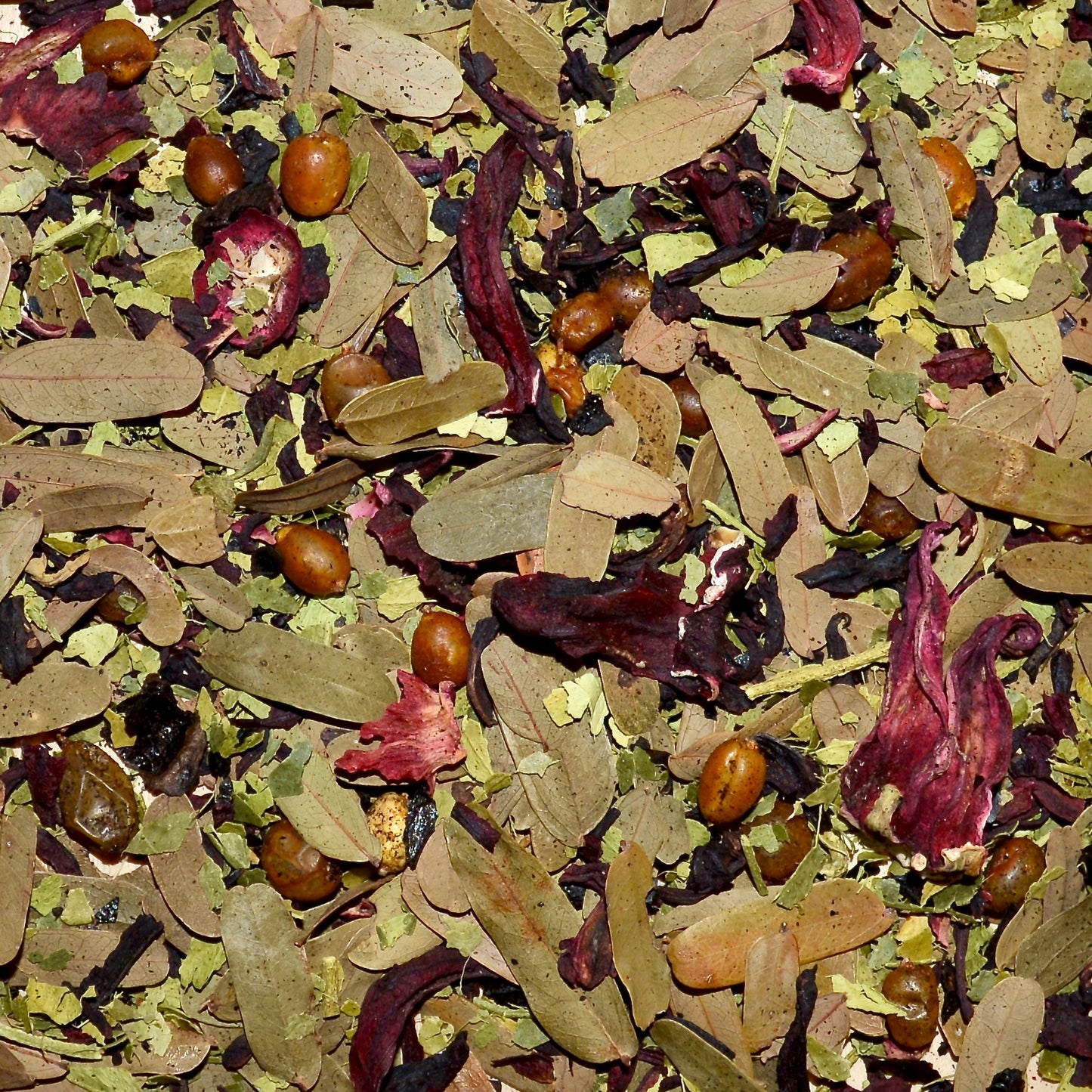 Hibiscus Tamarita dried tea leaves, hibiscus, lime leaf, black lime, tamarind leaf, sea buckthorn, dried and mixed