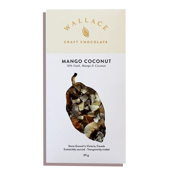Mango and Coconut Dark Chocolate by Wallace Craft Chocolate