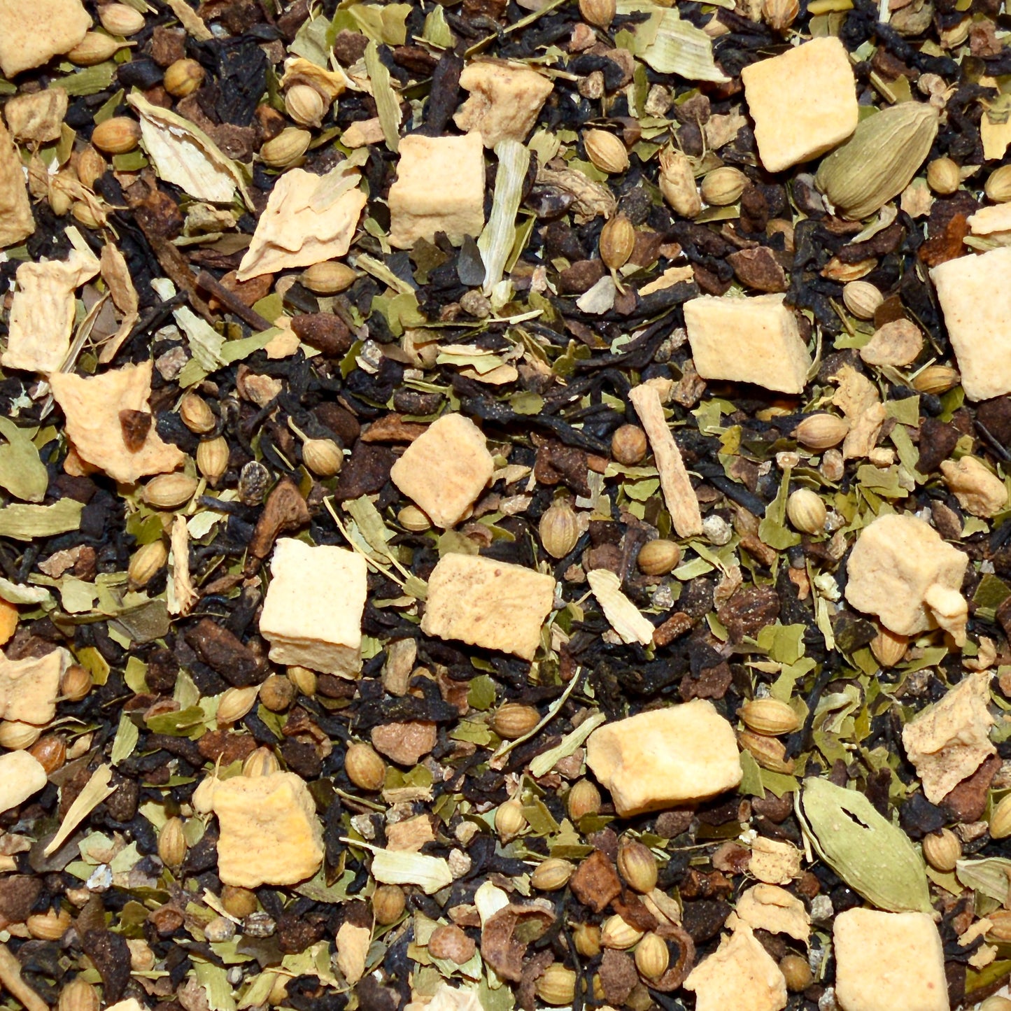 Smoky pumpkin chai black herbal blend tea dried